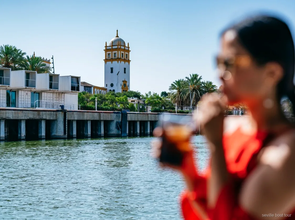 Vista de la Plaza de Toros de la Maestranza desde el Crucero por el Guadalquivir